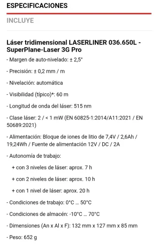 Nivel 3 lineas verdes 360º Laserlainer