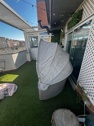 Sofá Cama Redondo Exterior Ratán Sintético