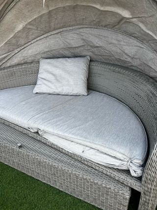 Sofá Cama Redondo Exterior Ratán Sintético