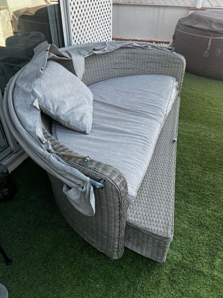 Sofá Cama Redondo Exterior Ratán Sintético