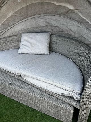 Sofá Cama Redondo Exterior Ratán Sintético