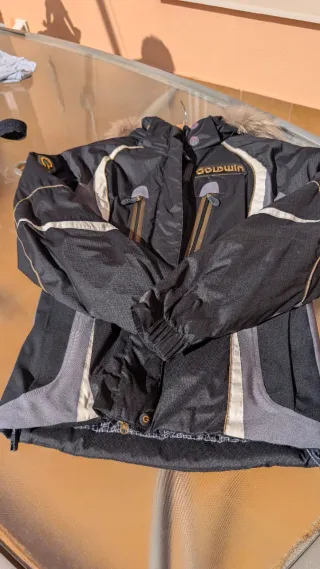 Traje de esquí vintage negro mujer T38