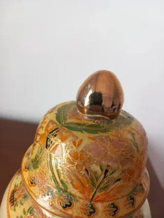 Jarrón Reloj Cerámica Oriental