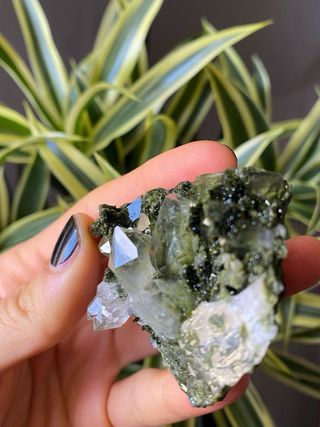 Raro epidoto con quarzo