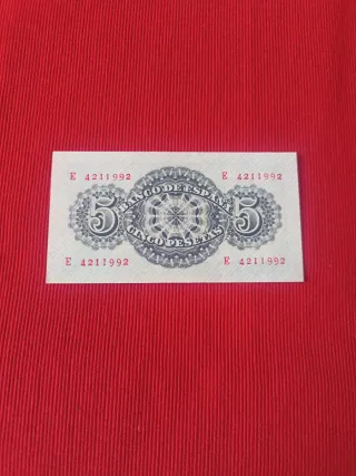 Billete 5 Pesetas 1947 SC - Serie E