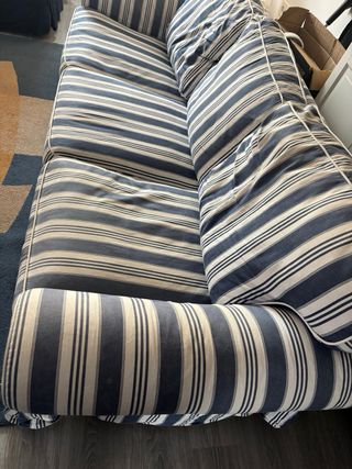 Dos sofas Ikea Rayas Azul y Blanco