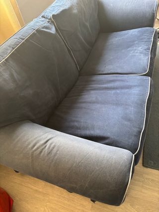 Dos sofas Ikea Rayas Azul y Blanco