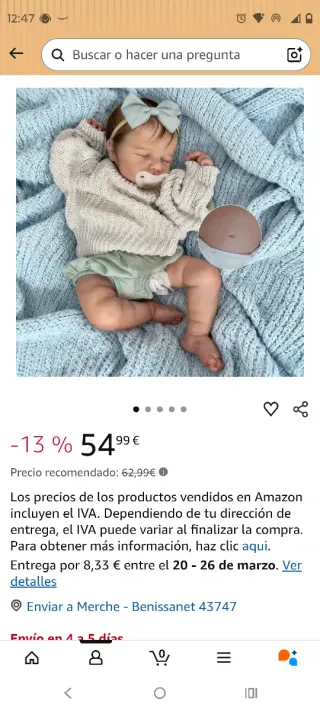 Muñeco bebé reborn realista