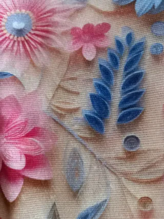 Retales loneta estampado digital flores