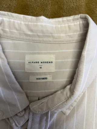 Camisa Álvaro Moreno Rayas Beige Talla 42