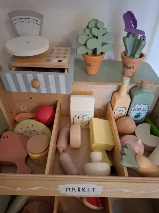 Supermercado de madera para niños