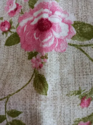 Retales loneta floral rosa