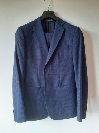 Traje MANGO azul y negro Talla 48 slim fit