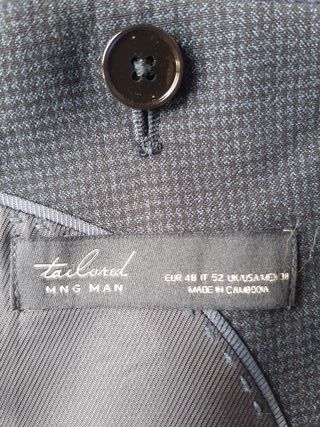Traje MANGO azul y negro Talla 48 slim fit