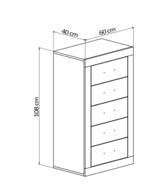 Cómoda y Sinfonier Kiara Madera Grafito