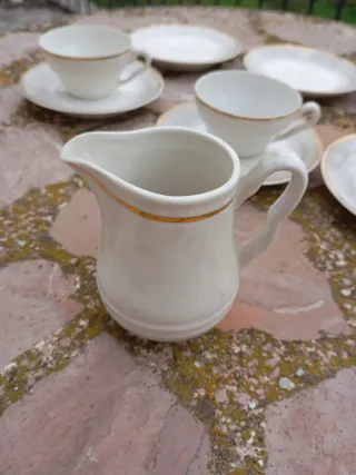 Set caffè in porcellana bianco dorato