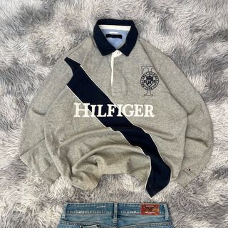 Polo Rugby Tommy Hilfiger 90s Gris/Azul
