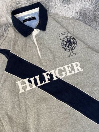 Polo Rugby Tommy Hilfiger 90s Gris/Azul