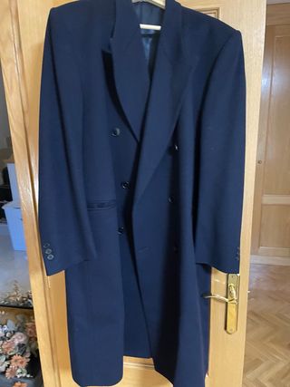 Abrigo negro lana y cashmere hombre azul