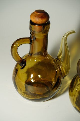 Set Olio Aceto Vetro Legno Design