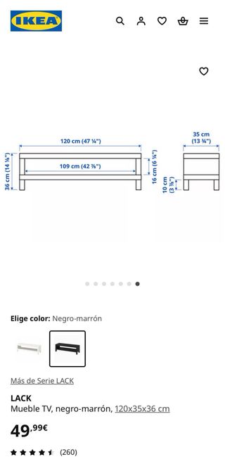 Mueble TV Ikea LACK Negro