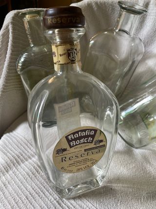 Bottiglie di vetro antiche decorative