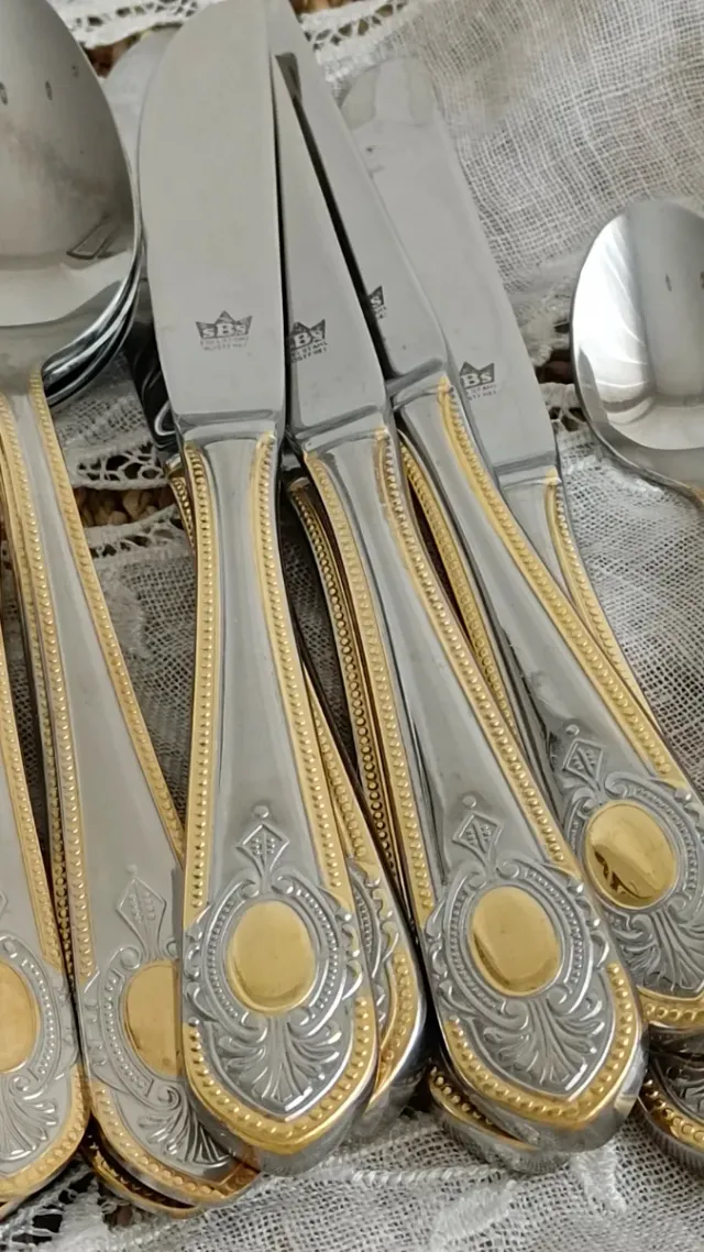 Cubertería SBS Solingen Acero Oro