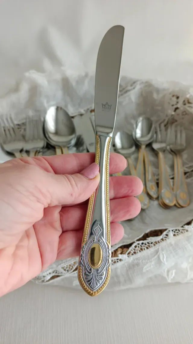 Cubertería SBS Solingen Acero Oro