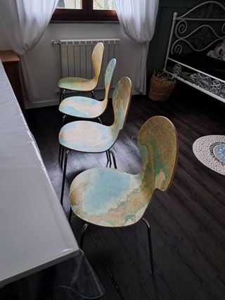 Set 4 Sedie Legno e Metallo