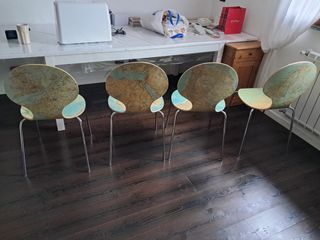 Set 4 Sedie Legno e Metallo