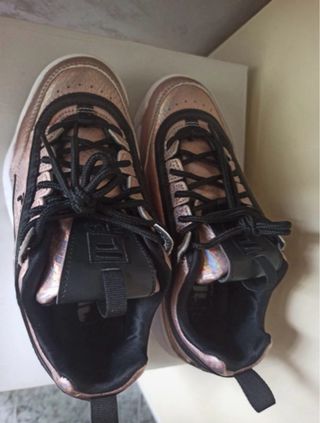 Scarpe Fila donna oro rosa e nere