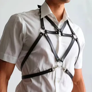 Harness uomo nero sexy bretelle pettorali lgbtq xx