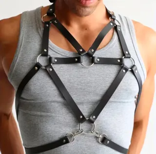 Harness uomo nero sexy bretelle pettorali lgbtq xx