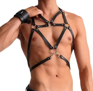Harness uomo nero sexy bretelle pettorali lgbtq xx