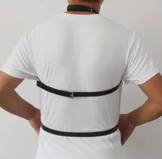 Harness uomo nero sexy bretelle pettorali lgbtq xx