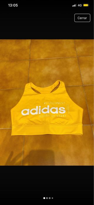 Top deportivo Adidas amarillo talla S