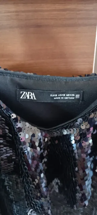 Vestido Zara lentejuelas negro
