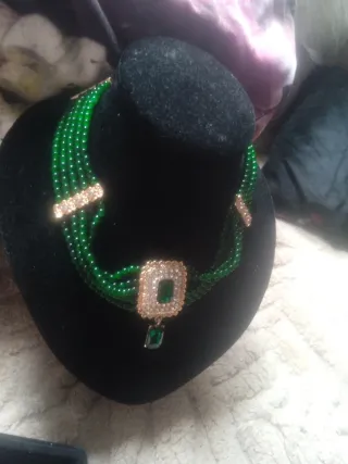 Collar ideal Fallera Oro y Verde