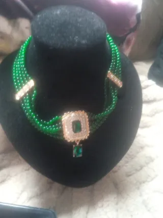 Collar ideal Fallera Oro y Verde