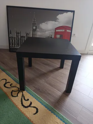 Mesita auxiliar cuadrada negra Ikea