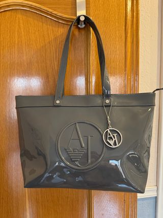 Bolso Armani Jeans Gris Charol