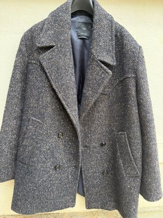 Chaqueta Mango Lana Azul Talla XXL