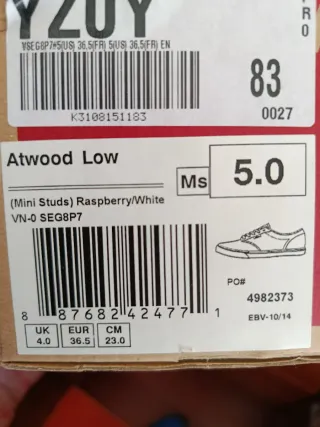 Vans Edición Limitada Talla 36.5