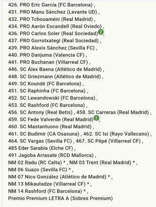 Cambio Cromos Adrenalyn 25/26