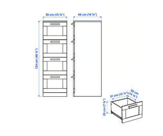 Cómoda Cajonera BRIMNES IKEA Blanca