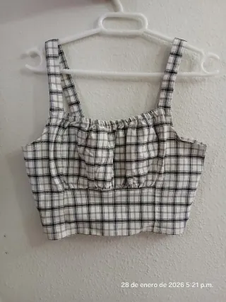 Conjunto Hollister Cuadros Blanco y Negro Talla S