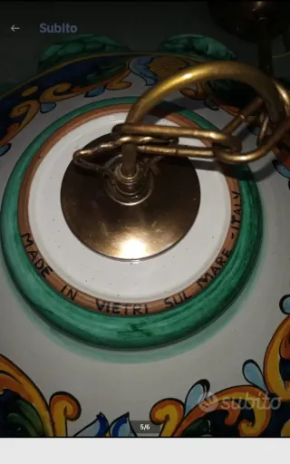 Lampadario ceramica Vietrese Made in Italy