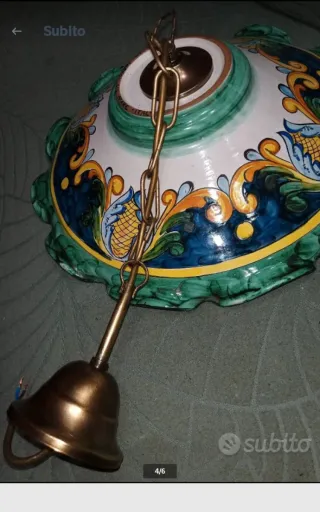 Lampadario ceramica Vietrese Made in Italy