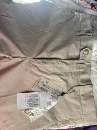 Pantalón Chino Mango Talla 40 Beige