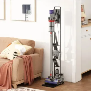 Soporte aspiradora metal negro